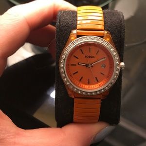 Orange Fossil Watch